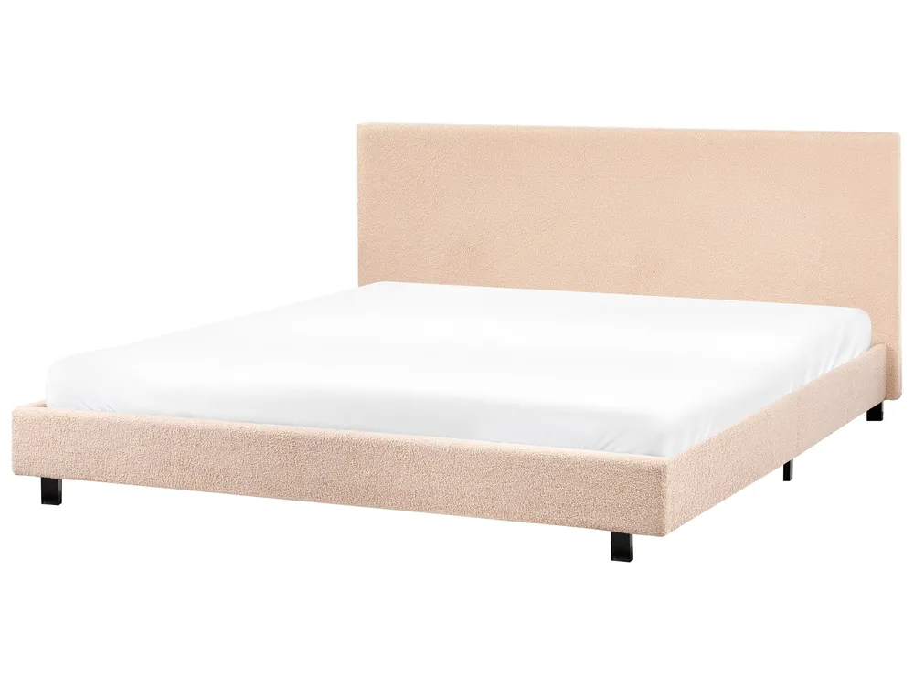 Bed Boucle ALBI 180 x 200 cm (EU Super King) Beige_964345