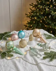 Set of 35 Baubles FROSTING Glass Multicolour_1028206