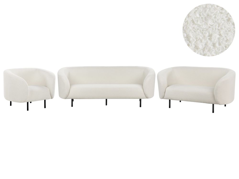 Sofa Set 6-Sitzer LOEN Bouclé Weiss
