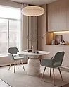 Set of 2 Dining Chairs CHICAGO Fabric Light Grey