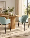 Set of 2 Dining Chairs BELFIELD Fabric Mint Green