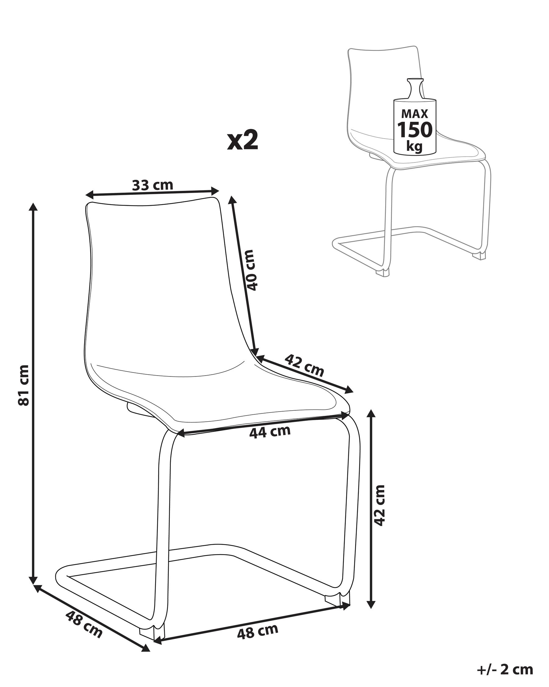 Комплект из 2 обеденных стульев, цвет белый MARSHALL_984902