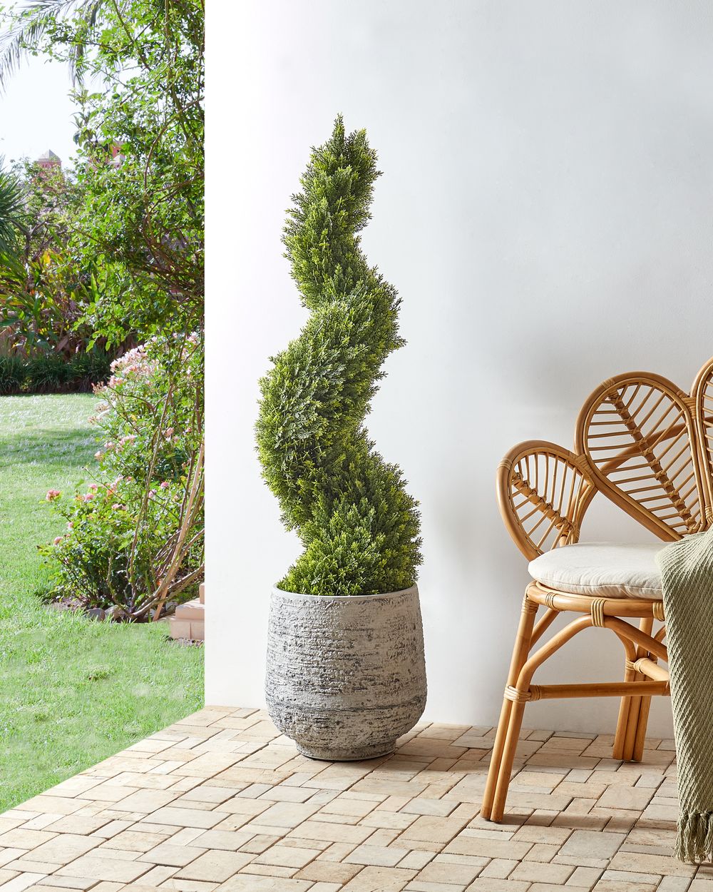 Pianta artificiale CYPRESS SPIRAL TREE 126 cm Verde