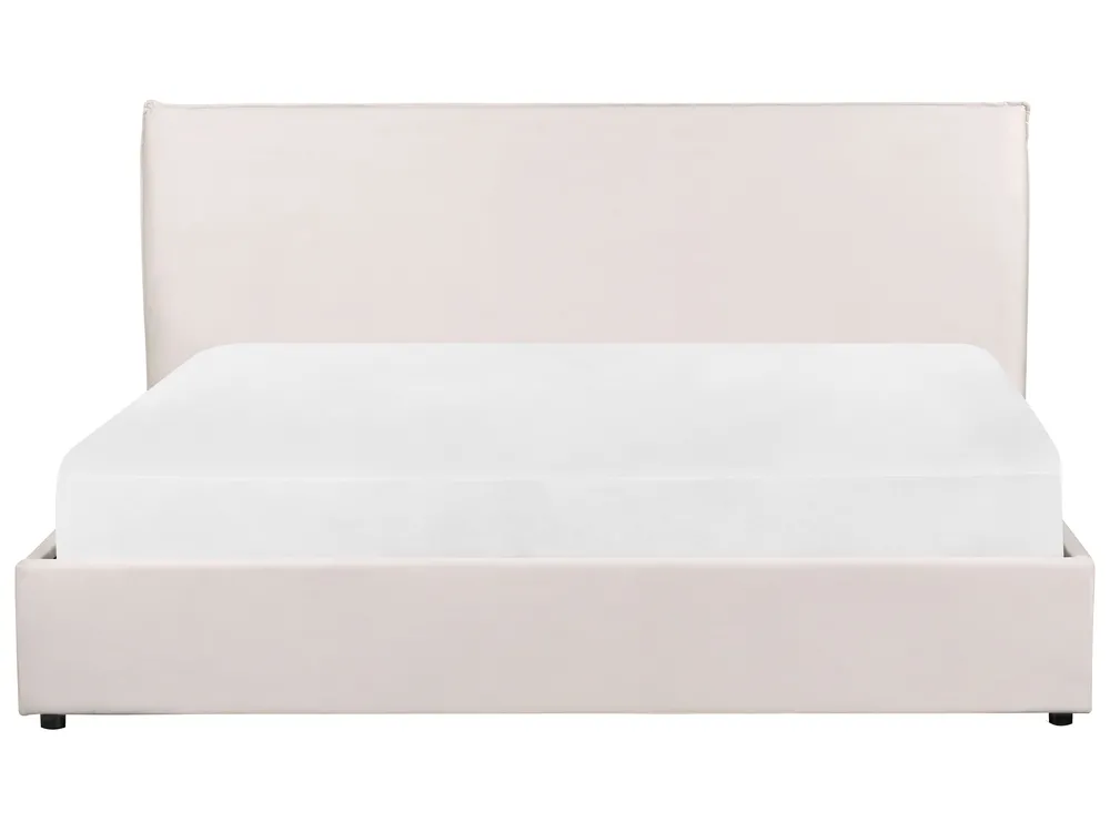 Ottoman Bed LAVAUR Velvet Off-White 180 x 200 cm (EU Super King)_870980