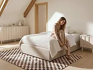 Ottoman Bed without Headboard DINAN Fabric Taupe 120 x 200 cm (EU Small Double)_1187467