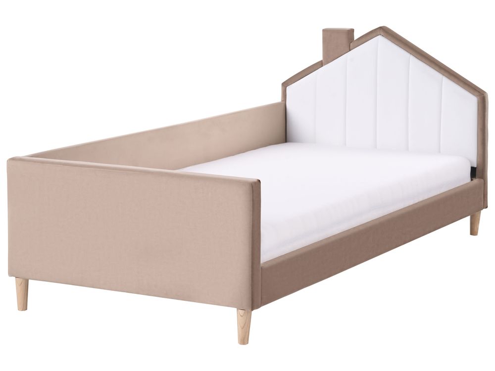 Letto per bambini Casa Velluto KERVAN 90 x 200 cm Marrone chiaro