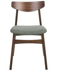 Set of 2 Dining Chairs SMILEY Wood Brown/ Green_1068293