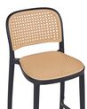 Set of 4 Bar Chairs Beige and Black PLOSE_935423