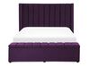  Sametová postel s lavičkou 140 x 200 cm fialová NOYERS_783323