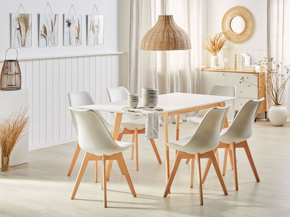 Dining table wood white discount