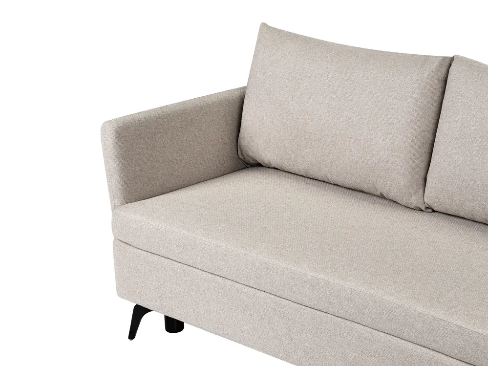 Corner Sofa Bed 3 Seater KOGE with Storage Fabric Beige Left Hand_1087761