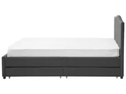 Bed with Storage Drawers MONTPELLIER Fabric Dark Grey 180 x 200 cm (EU Super King)_709558