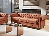 Sofa 3 Seater CHESTERFIELD Velvet Golden Brown