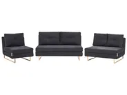 Set da salotto 6 posti JERSLEV Tessuto Nero_1013829