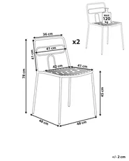 Set di 2 sedie da giardino AGEROLA Metallo Verde chiaro_1049313