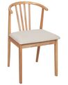 Esszimmerstuhl Gummibaumholz hellbraun / hellbeige 2er Set CRAIG_926560