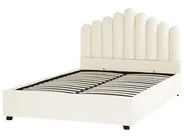 Bett mit Stauraum VINCENNES Samtstoff Cremeweiß 160 x 200 cm_837371
