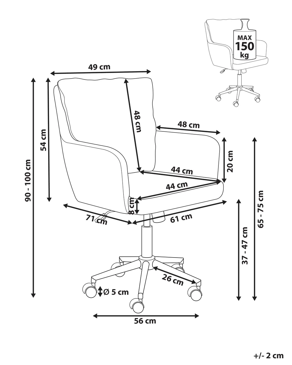 Desk Chair ALPINE Boucle Off-White_1006586