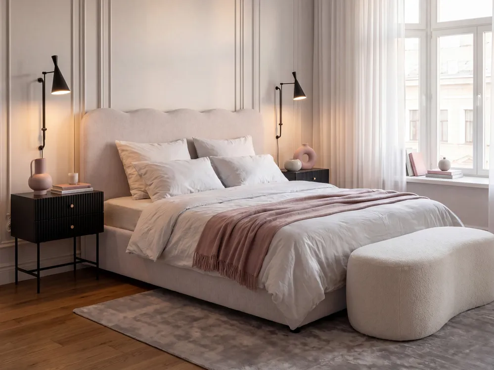 Ottoman Bed NANTERRE Fabric Light Beige 180 x 200 cm (EU Super King)_1149711