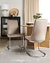 Esszimmerstuhl 2er Set ALTOONA Samtstoff Beige