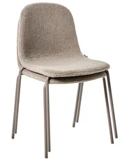 Set of 2 Conference Chairs LOMA Boucle Taupe_989942