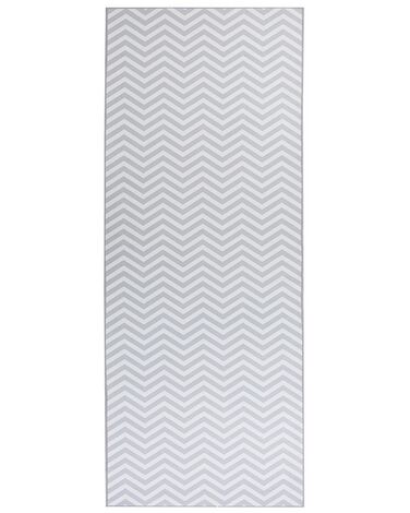 Tapete de poliéster branco e cinzento 80 x 200 cm SAIKHEDA