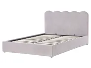 Bett mit Stauraum NANTERRE Chenillegewebe Taupe 160 x 200 cm_1019582
