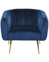 Fotel welurowy niebieski LACONIA_781722