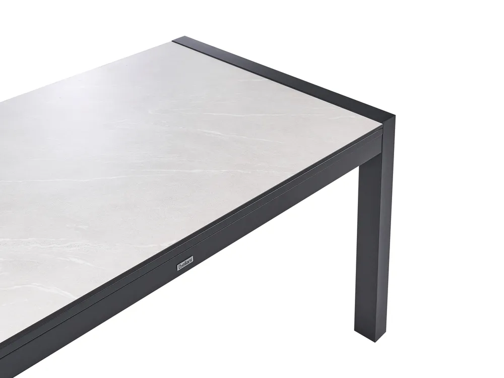 Extending Garden Dining Table BINASCO 160/220 cm 90 cm Beige_1044758