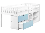 Mid Sleeper Bed Wood SUSVILLE 90 x 200 cm (EU Single) Blue_1038880