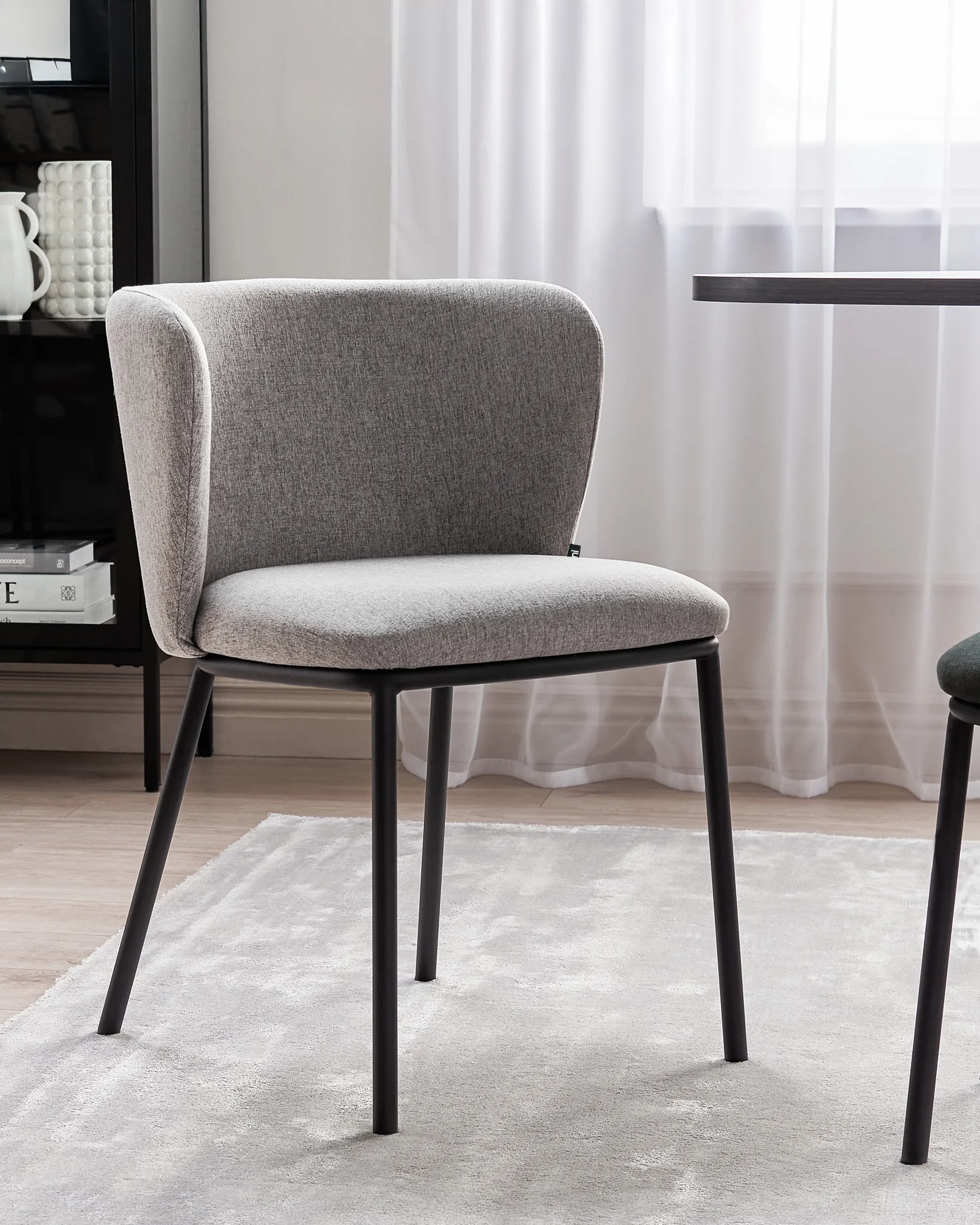 Set di 2 sedie da pranzo MINA Tessuto Grigio_872107