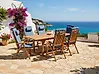 Garden Dining Set 6 Seater JAVA PREMIUM Acacia Wood Blue