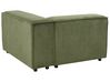 Left Hand 3 Seater Modular Jumbo Cord Corner Sofa Green APRICA_895277