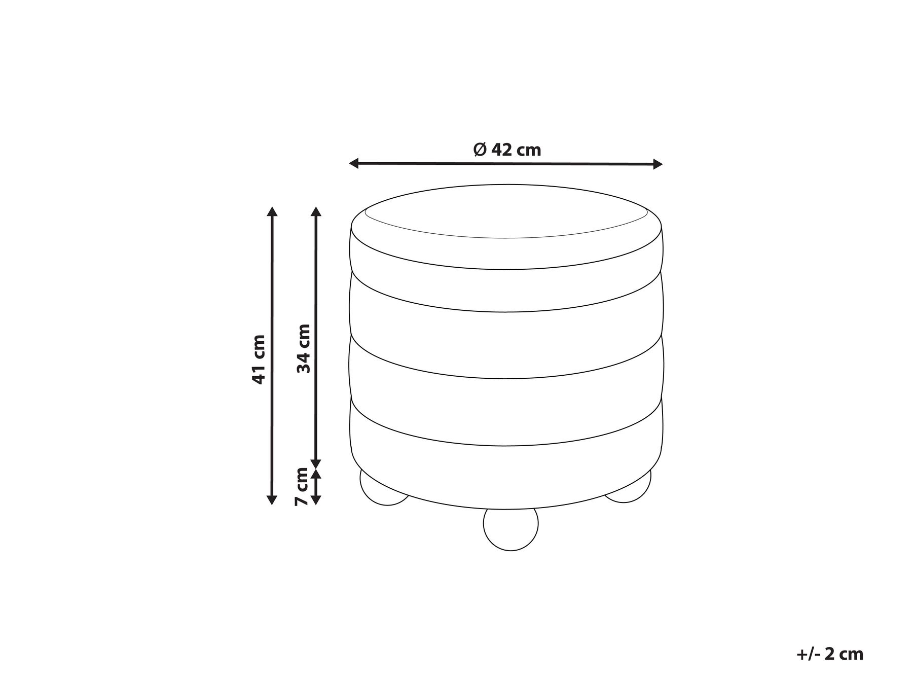 Boucle Pouffe Off-White CHILLY _961912