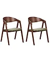 Conjunto de 2 sillas de comedor YUBA Madera Verde oscuro