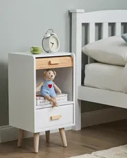1 Drawer Bedside Table NESIKA White_934786