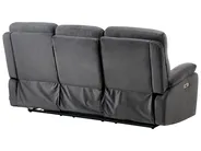 Electric Recliner Sofa 3 Seater BERGEN Velvet Dark Grey_1071180