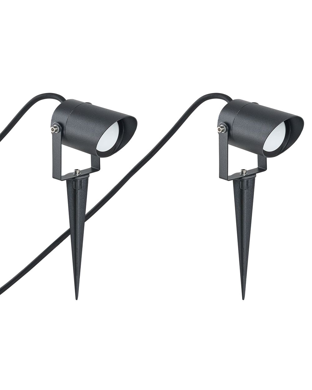 Set of 2 Outdoor Spike Lights LUSSA LED Black