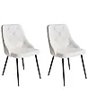 Set of 2 Dining Chairs VALERIE Faux Leather White
