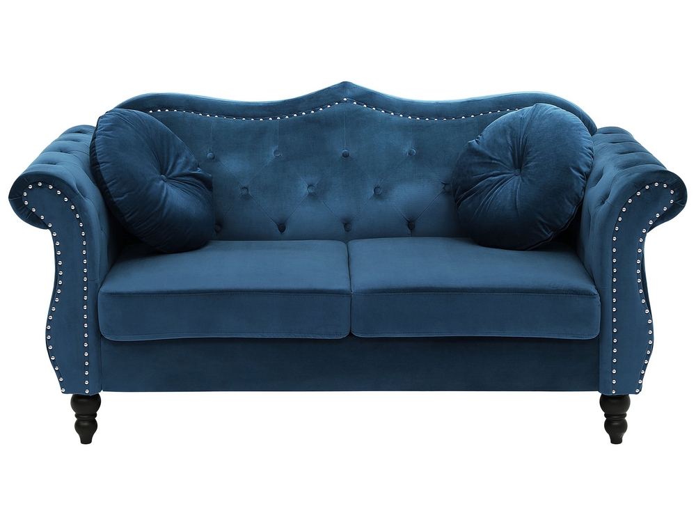 Navy blue crushed velvet sofa discount