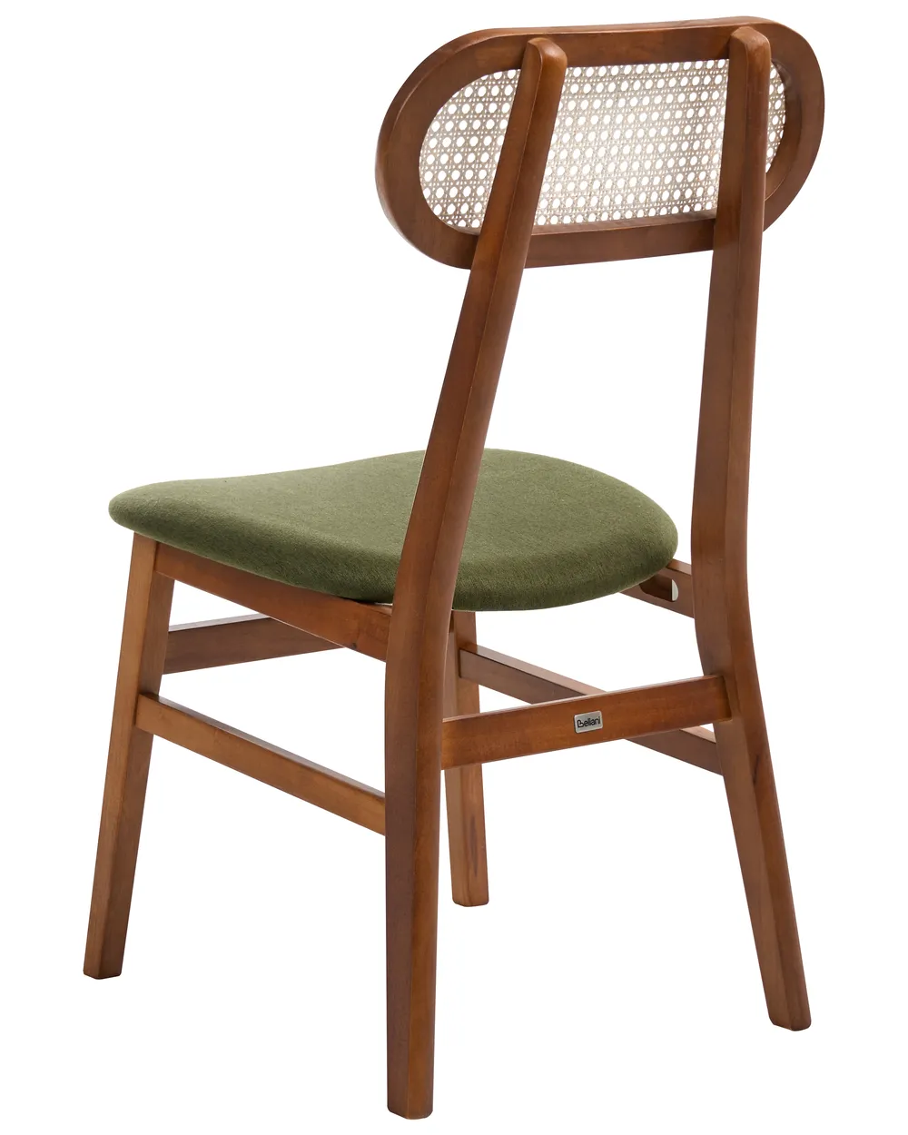 Set of 2 Dining Chairs FALLON Wood Brown/ Green_1064952