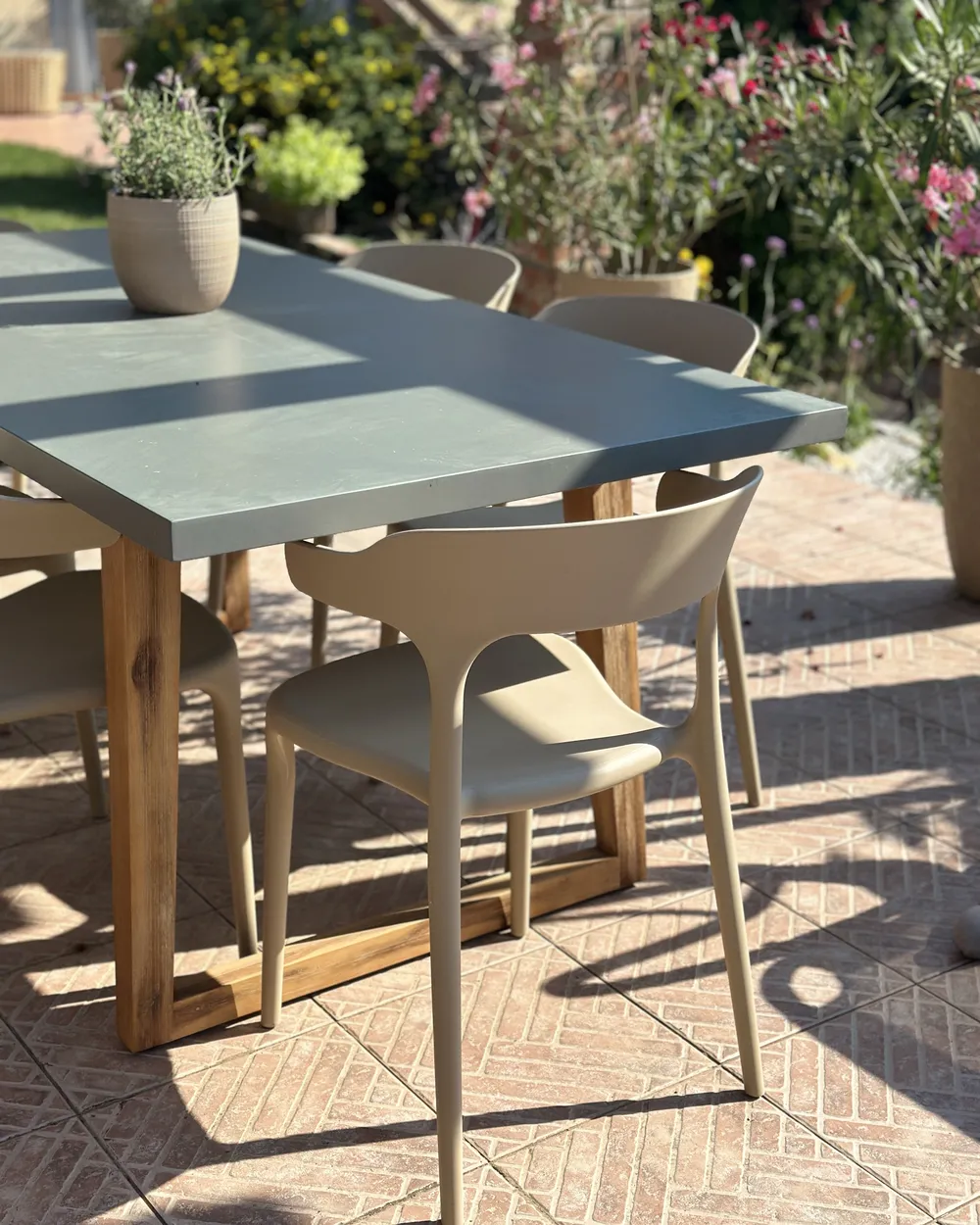 Set of 4 Garden Chairs GUBBIO Beige_933310