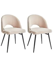 Set di 2 sedie da pranzo ONAGA Bouclé Beige_1022203
