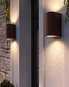 Set of 2 Outdoor LED Wall Lights LAZARO Brown
