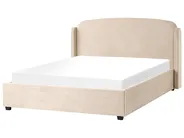 Ottoman Bed BERNAY Fabric Taupe 160 x 200 cm (EU King Size)_1025724