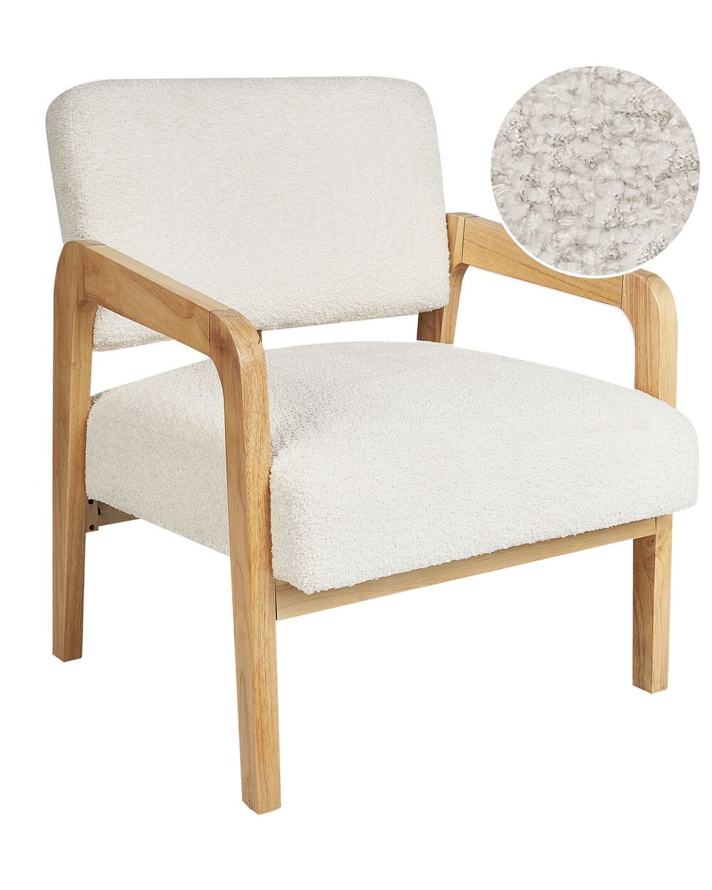 Armchair HJO Boucle Off White Beliani