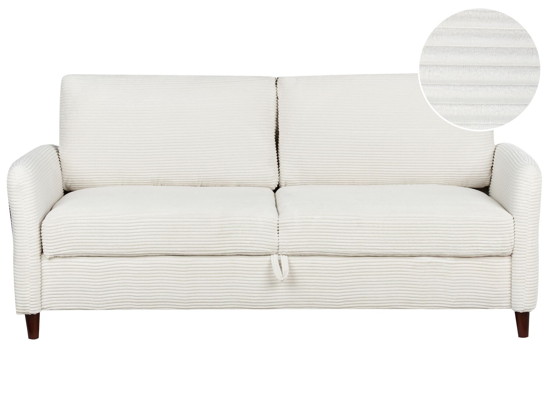 3-Sitzer Sofa Cord cremeweiß mit Stauraum MARE_918648