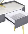 Sminkbord 100 x 36 cm med pall och LED-spegel grå/guld SURIN_845542