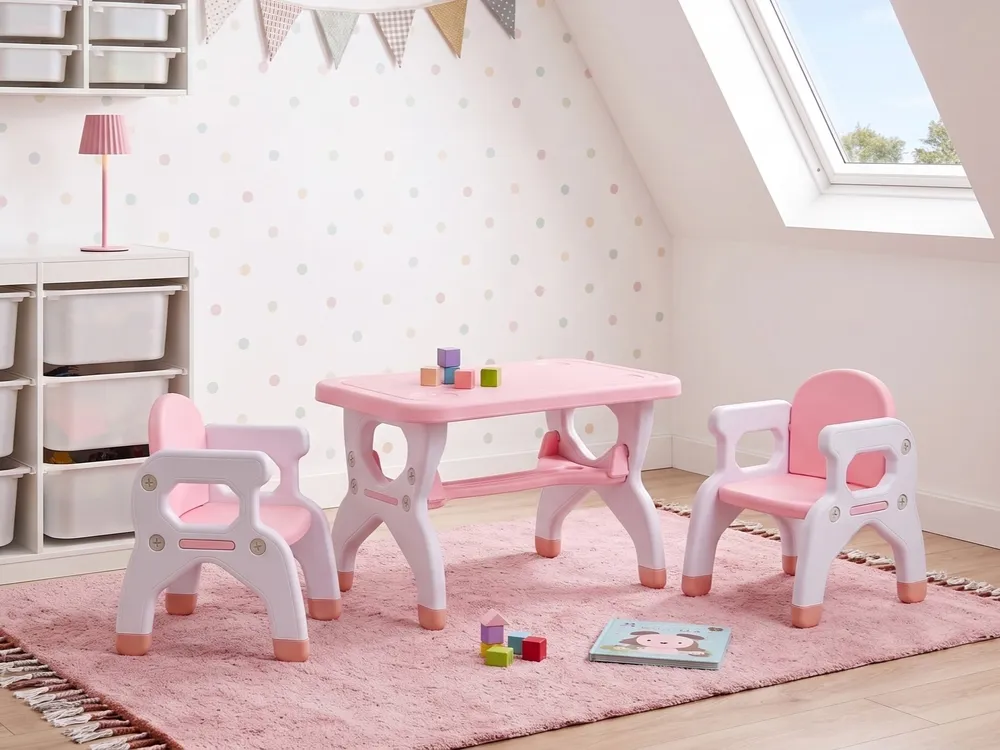Kids Table with Chairs BOLLON Pink