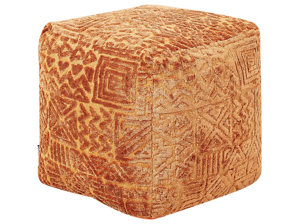 Pouf SANAWAN Soie artificielle Marron doré